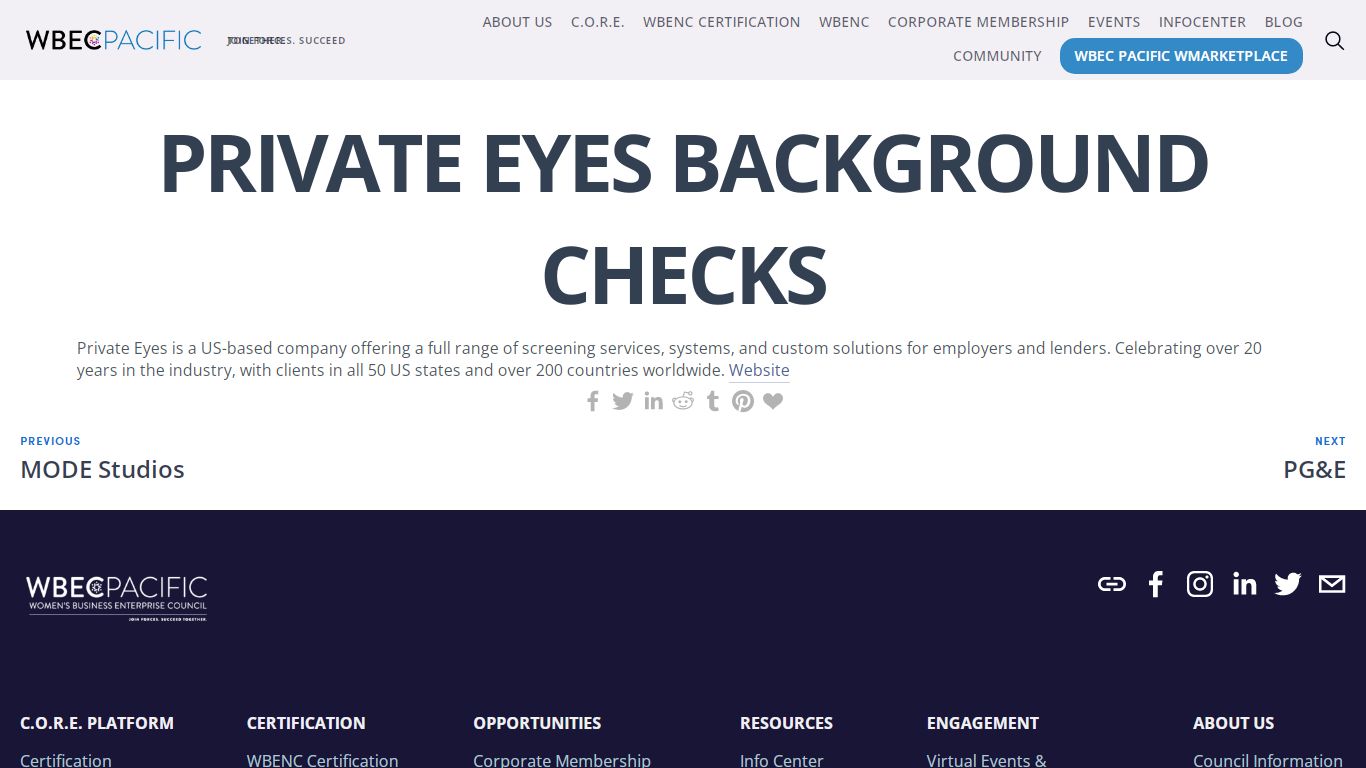 Private Eyes Background Checks - WBEC Pacific